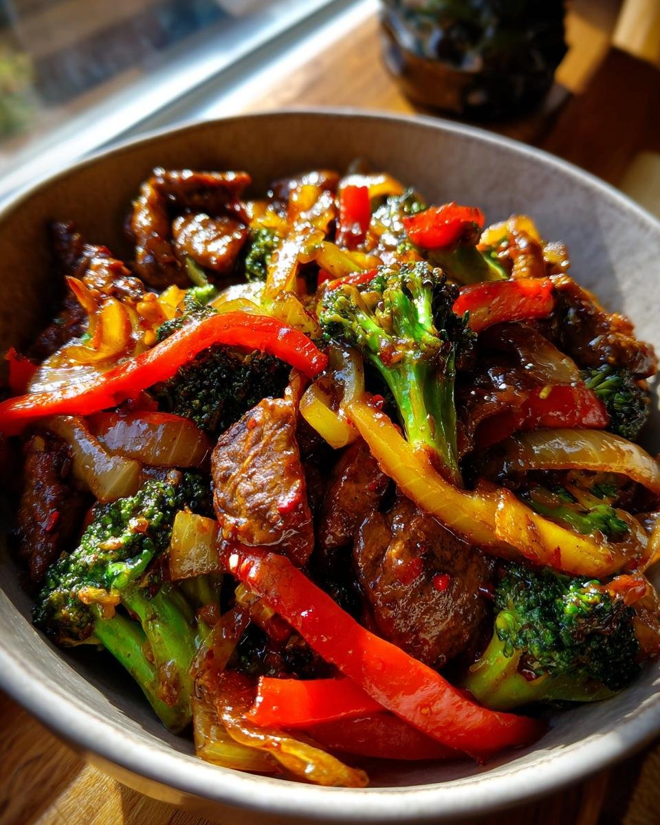 beef and chicken stir fry - detail 1