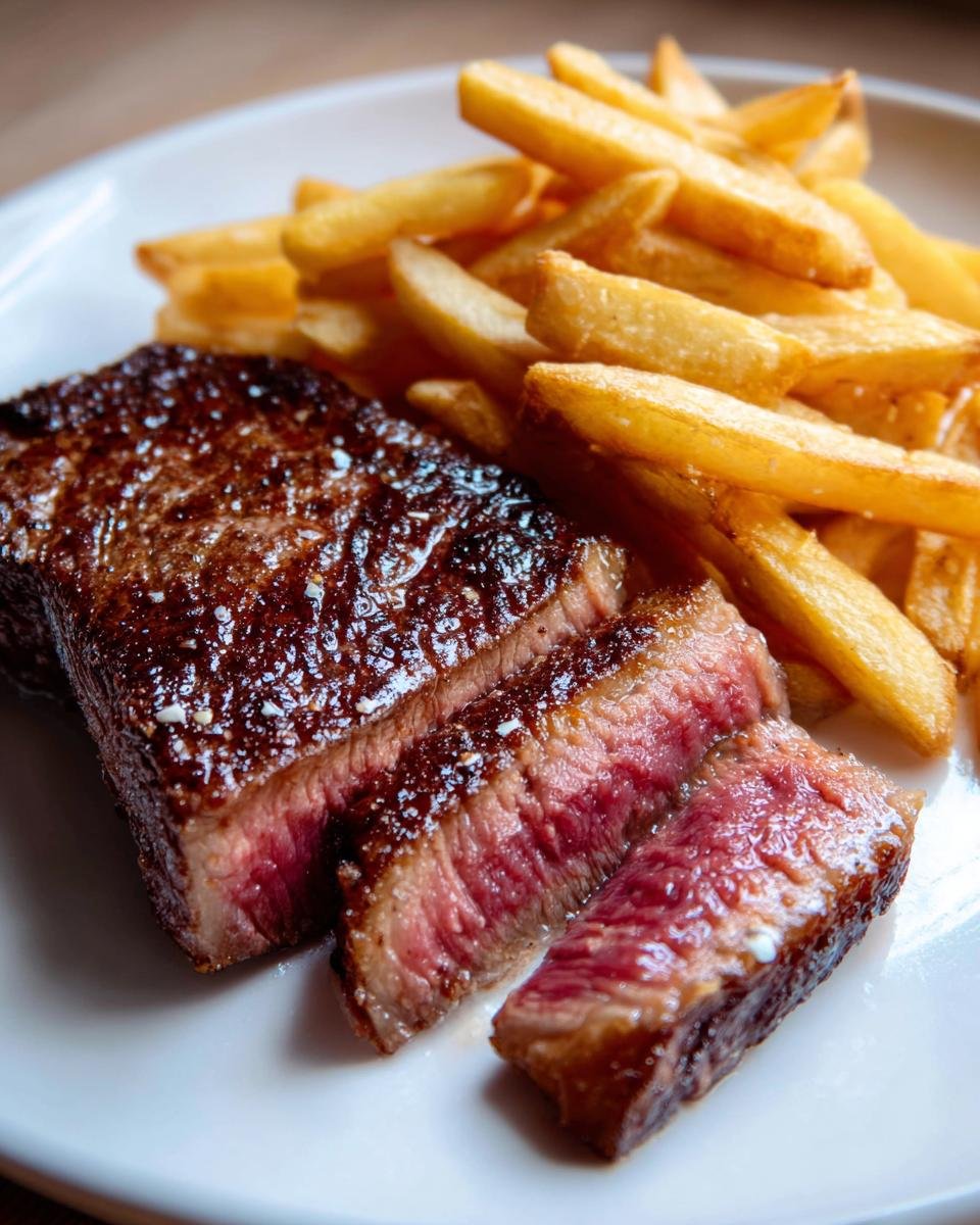 Beef steak with fries (steak frites)