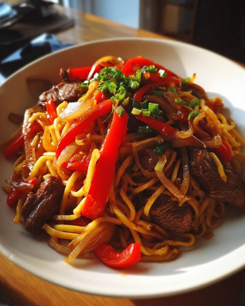 Beef stir-fry noodles