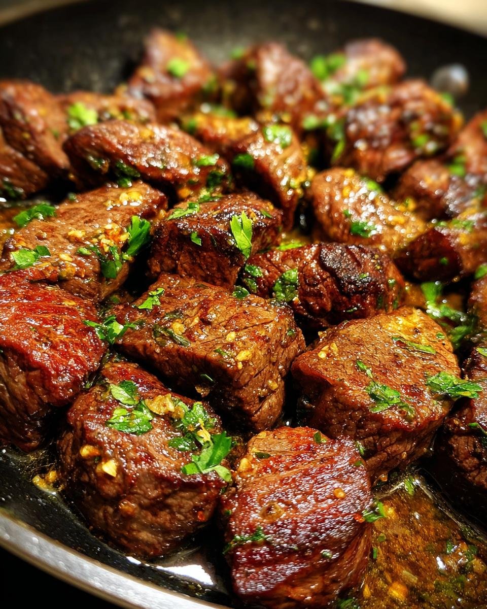 Biefstukhapjes met knoflookboter