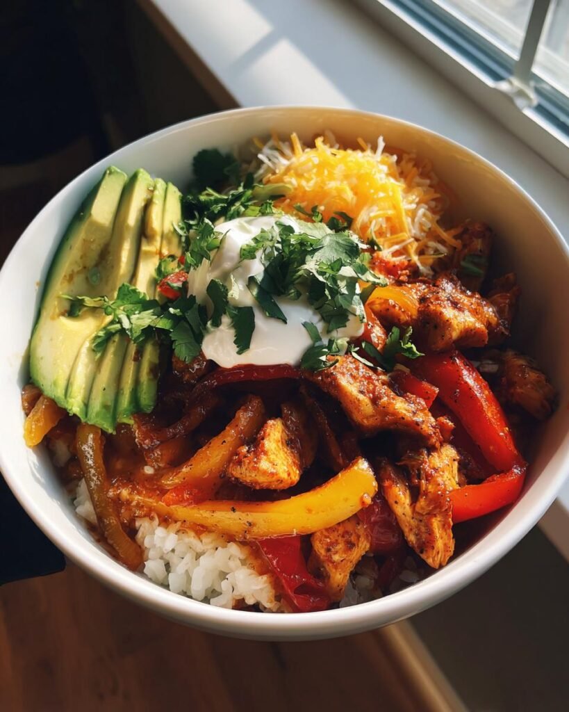 Chicken fajita bowls