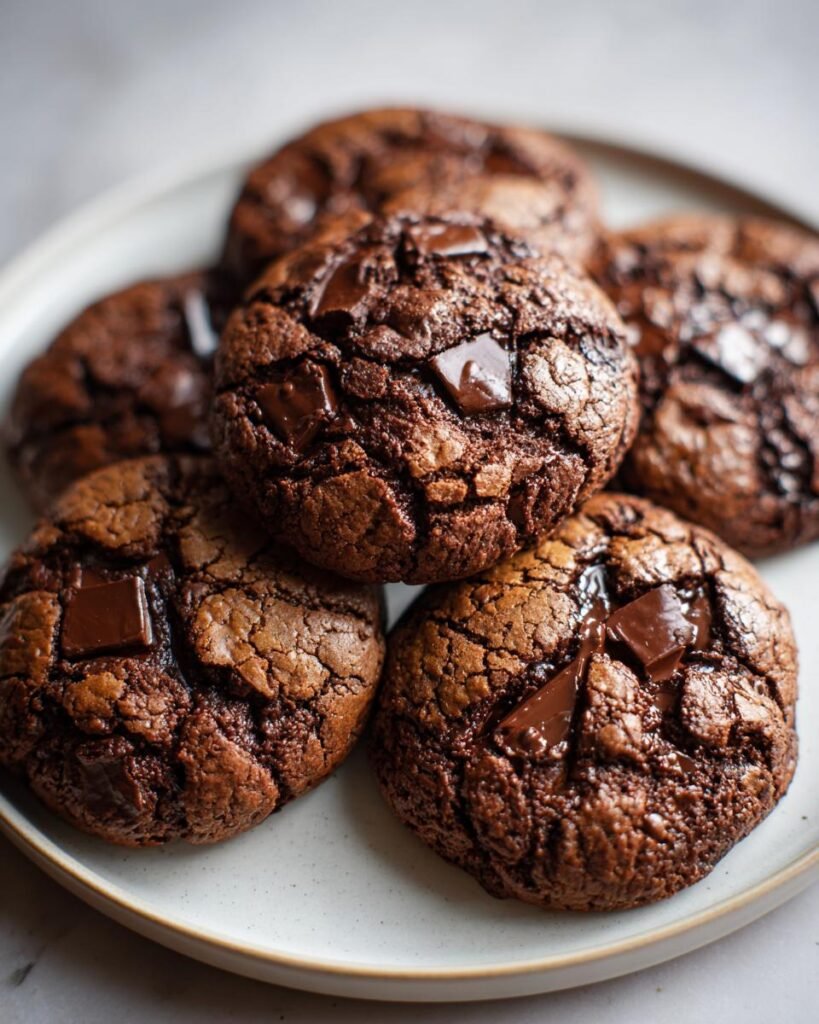 Double chocolate olive oil cookies (bakery trend)