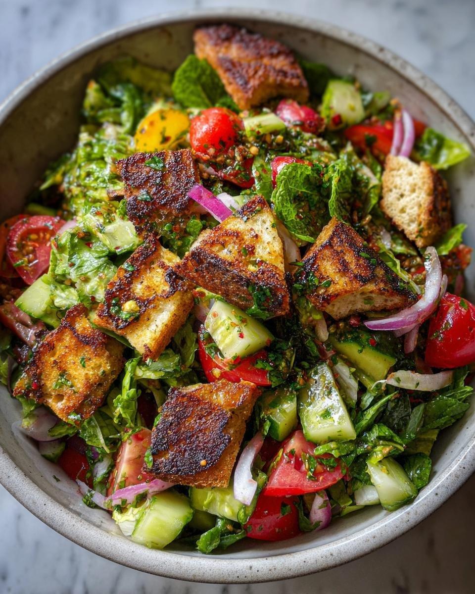 Fattoush salad with lemon-sumac dressing