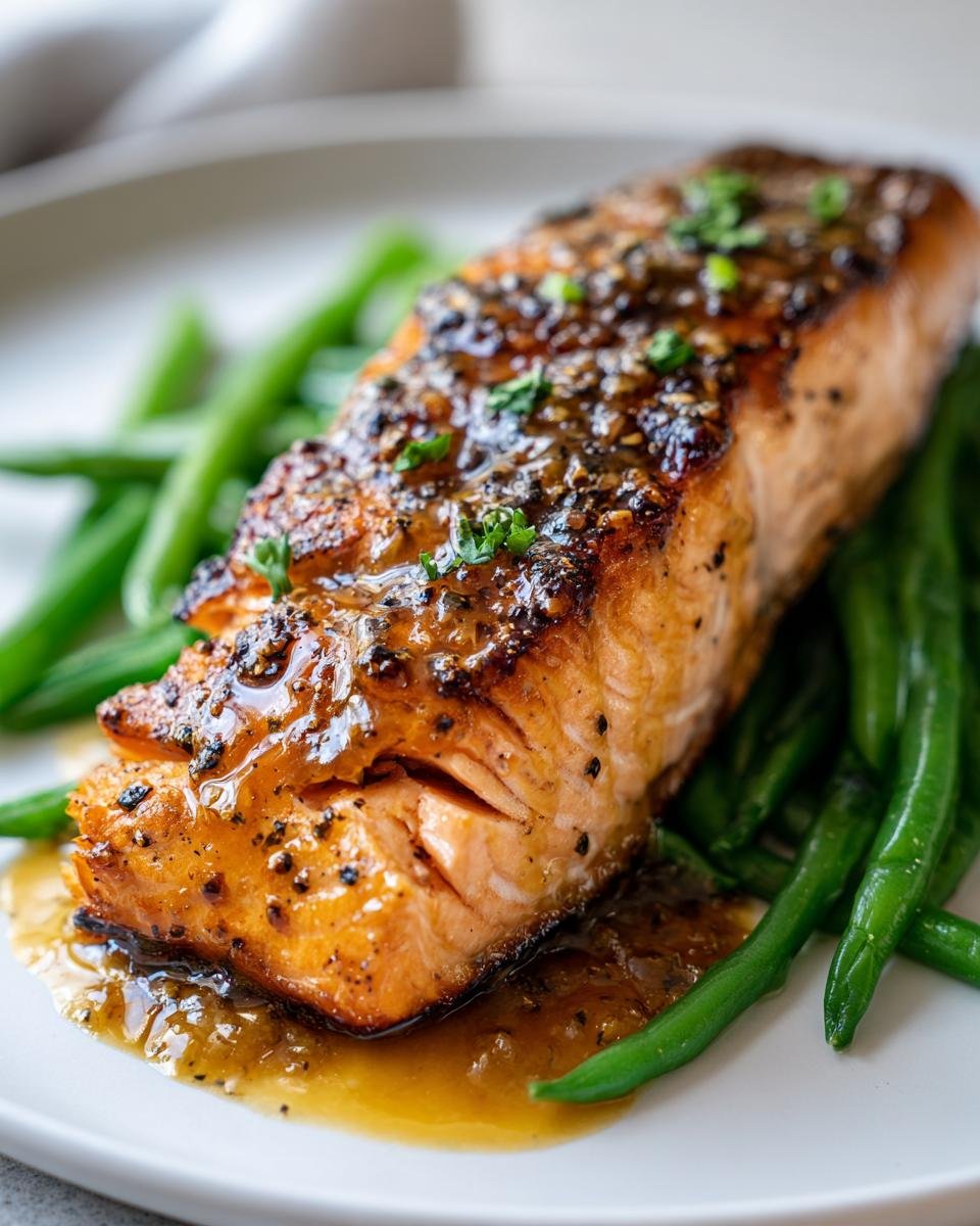 Gebakken zalm met Dijon-glazuur