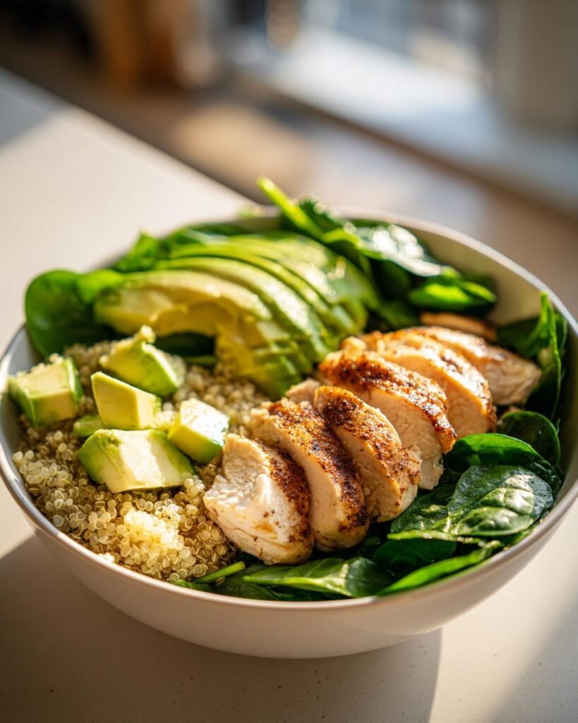 High-protein chicken bowl
