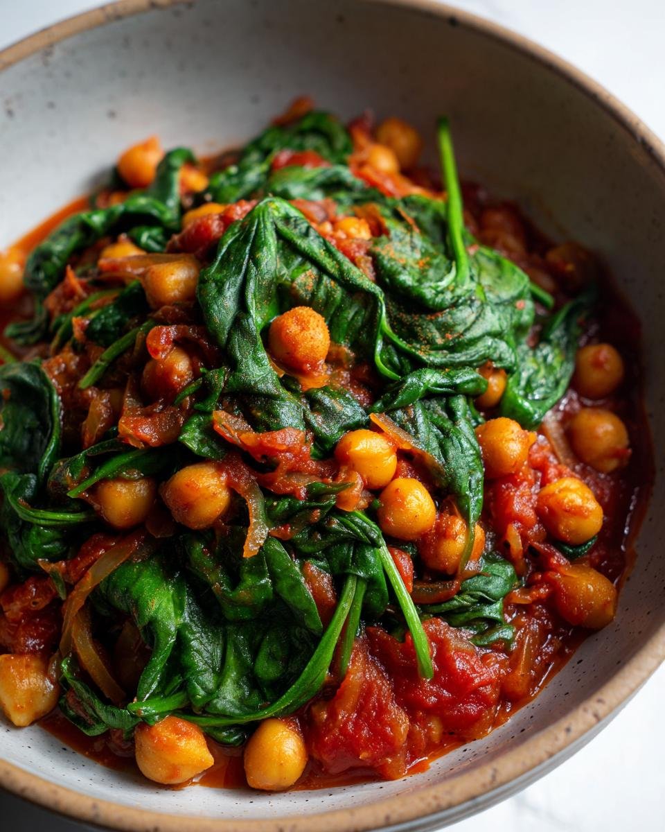 Kikkererwten- en spinaziestoofpot - detail 1