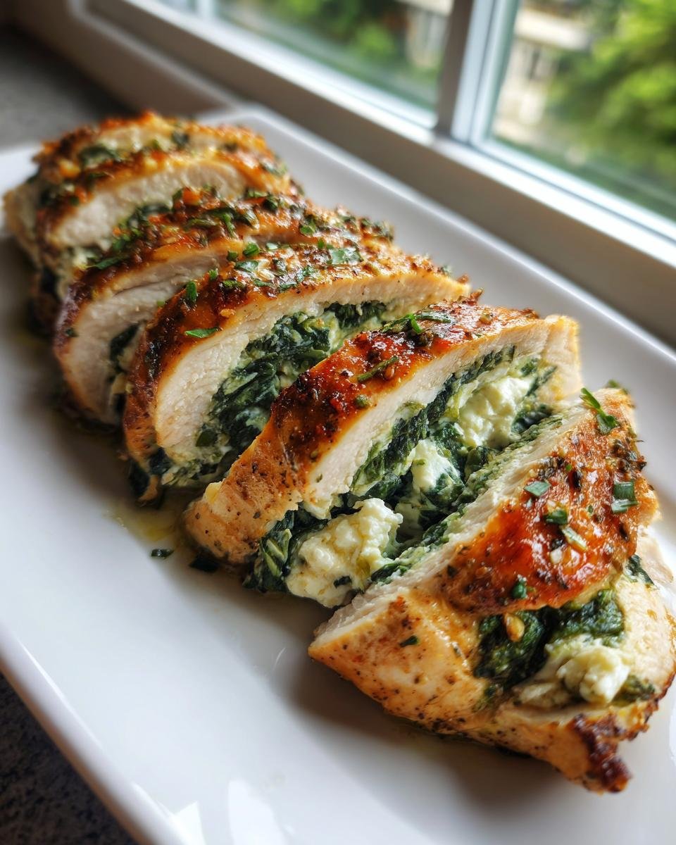 Kipfilet gevuld met spinazie en feta - detail 1