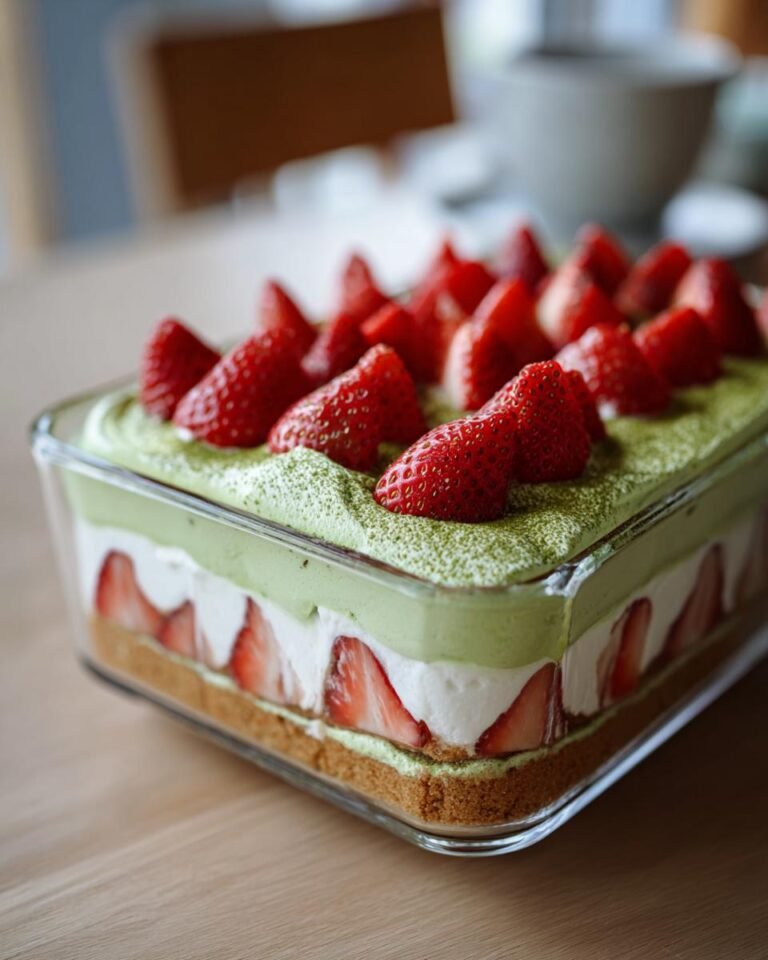 Matcha strawberry dessert (fusion trend)