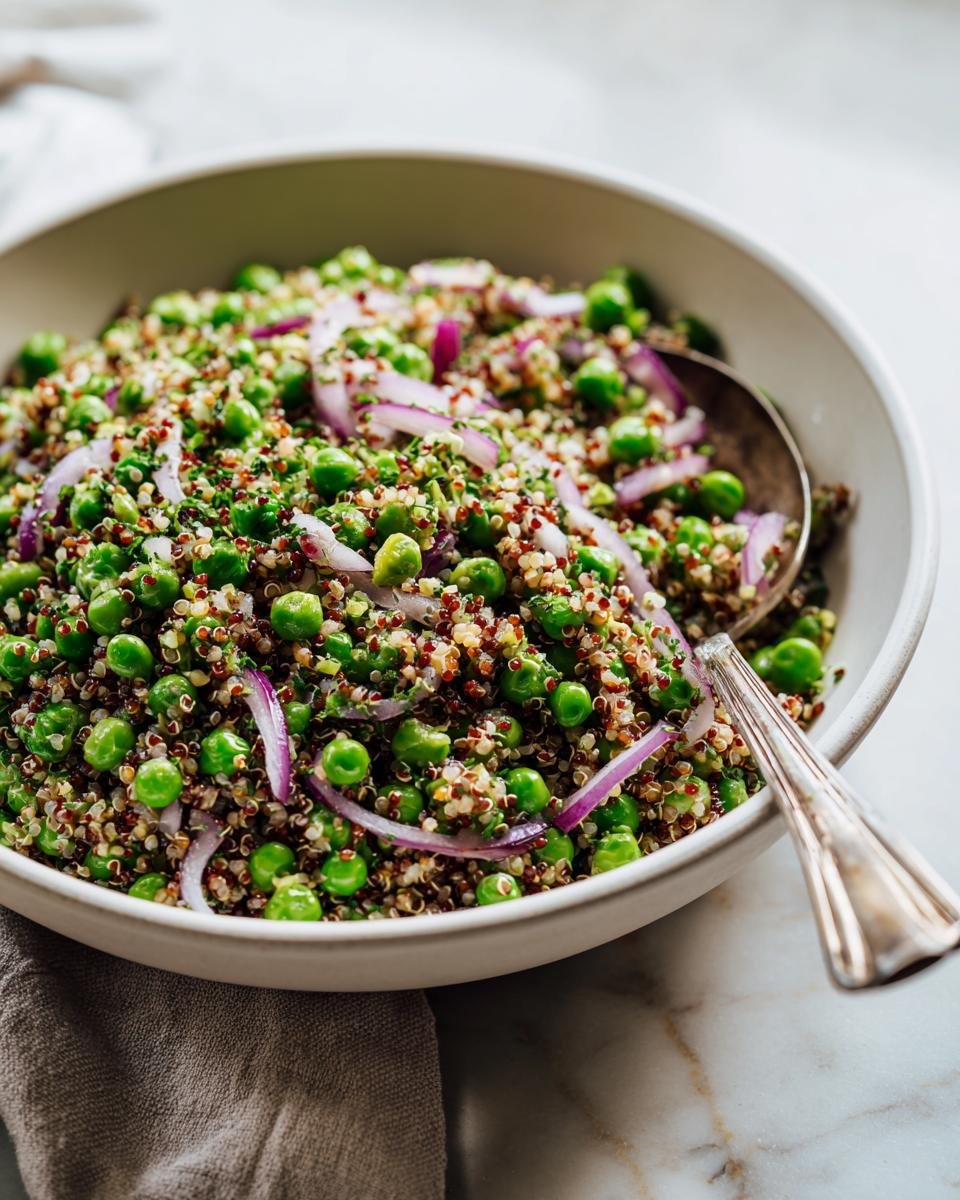 Pea salad with crunchy grains (healthy trend) - detail 1