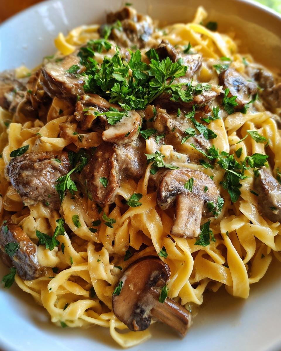 Rundvleesstroganoff met eiernoedels - detail 1