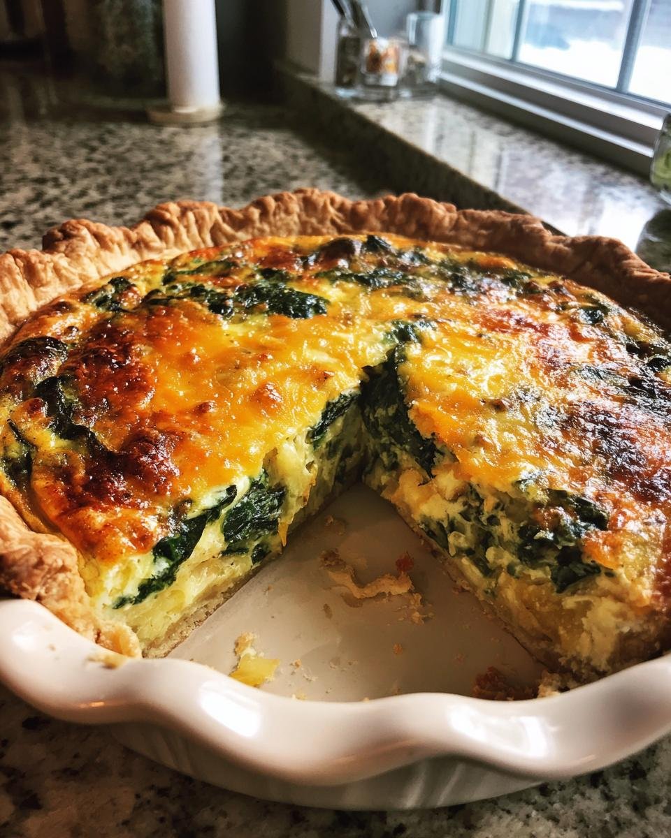 Spring quiche with spinach & cheddar - detail 1