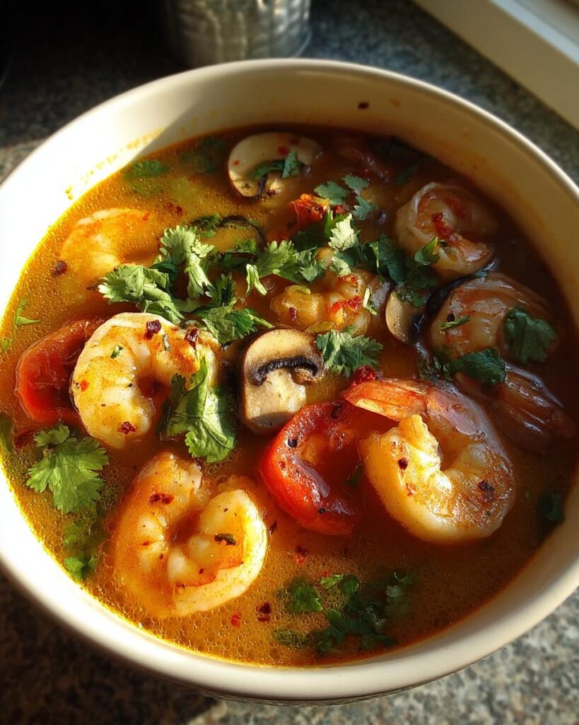 Tom yum shrimp soup (Thai trend)