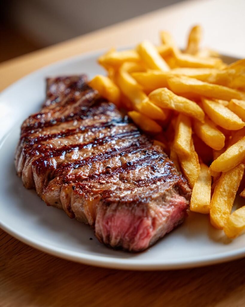 Beef steak with fries (steak frites)