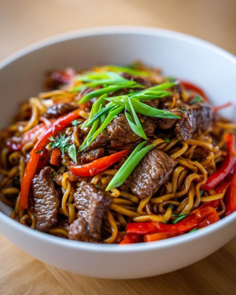 Beef stir-fry noodles