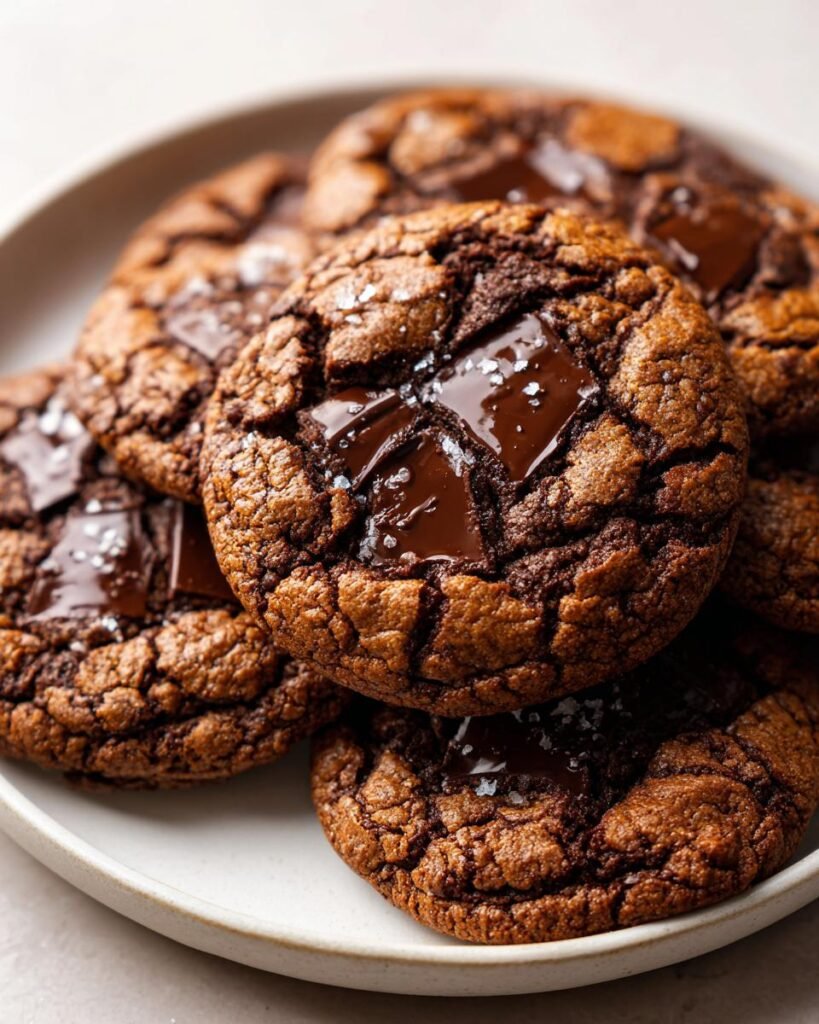 Double chocolate cookies (bakery-style trend)