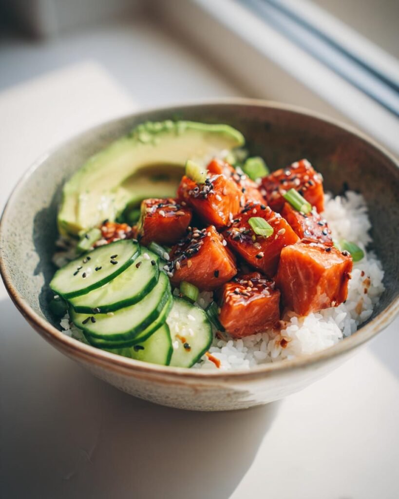 Salmon rice bowl