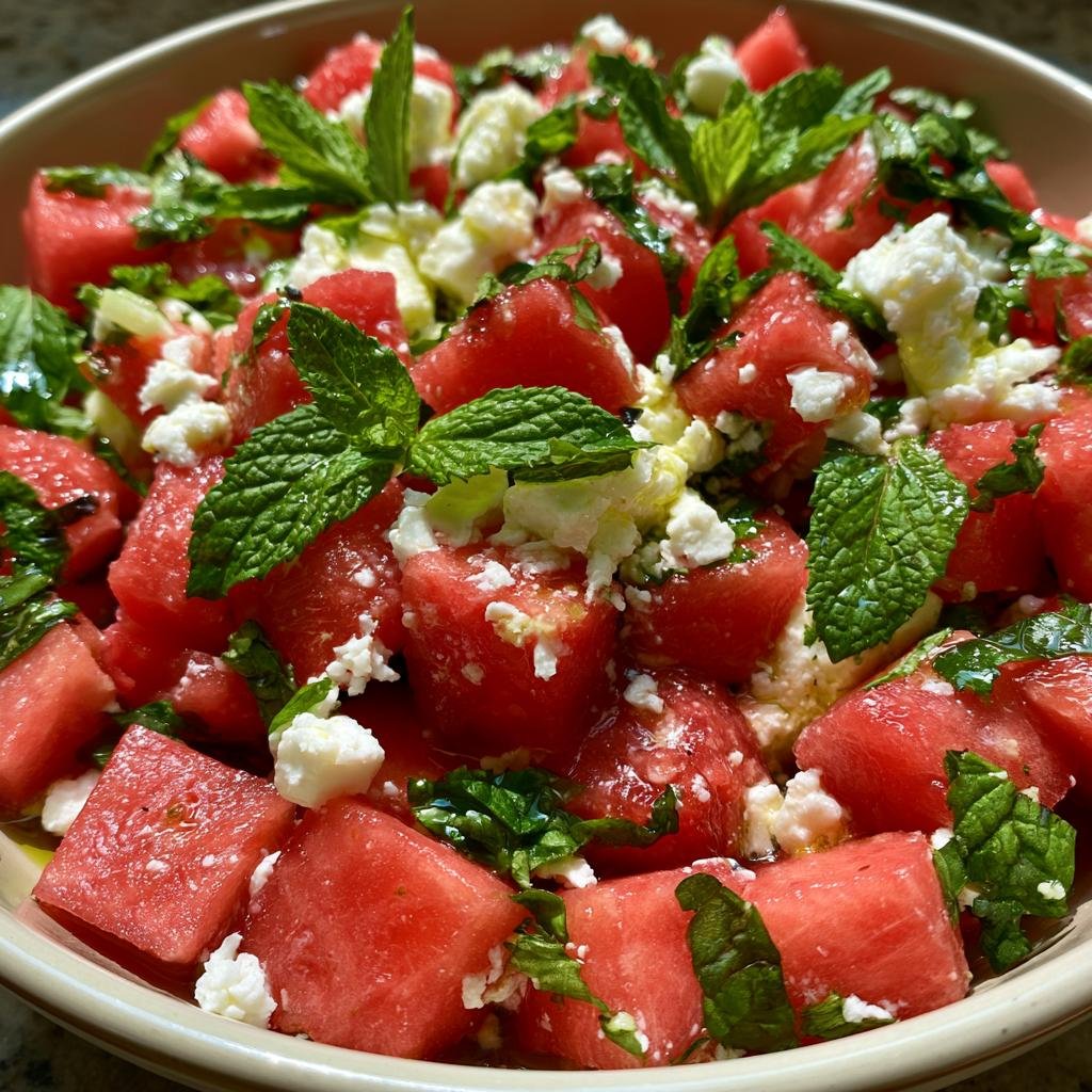 Watermeloen Salade Feta Munt
